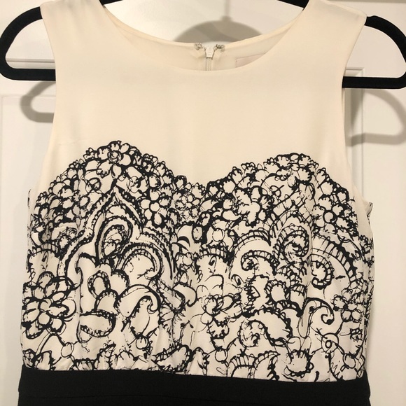 LOFT Black and White Dress Size 2 - Picture 3 of 7